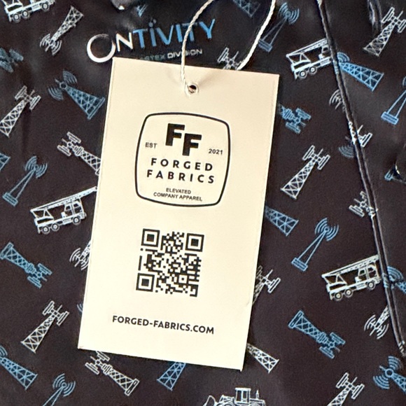 Forged Fabrics Black Patterned Women's Short Sleeve Golf Polo Large New - Picture 3 of 8